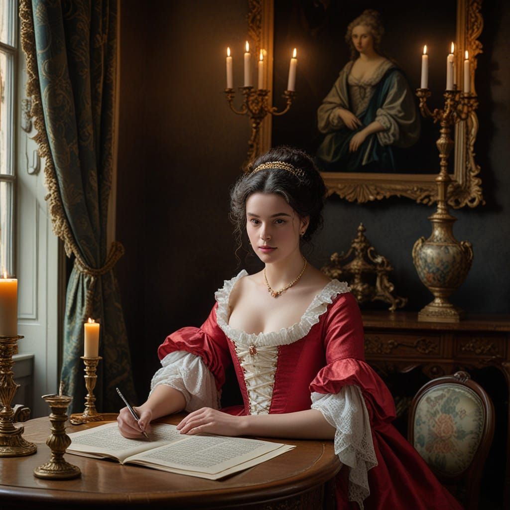 Elegant 18th-Century Study in Rosina's Opulent Chambers