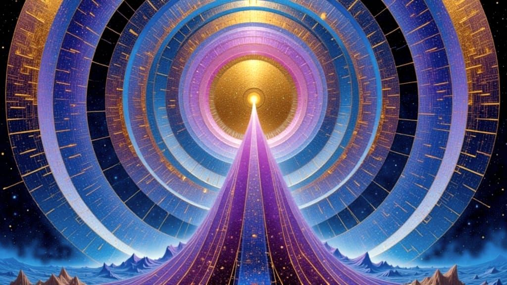 Surreal Hyperdetailed Illusion Art with Gold Textures and Co...