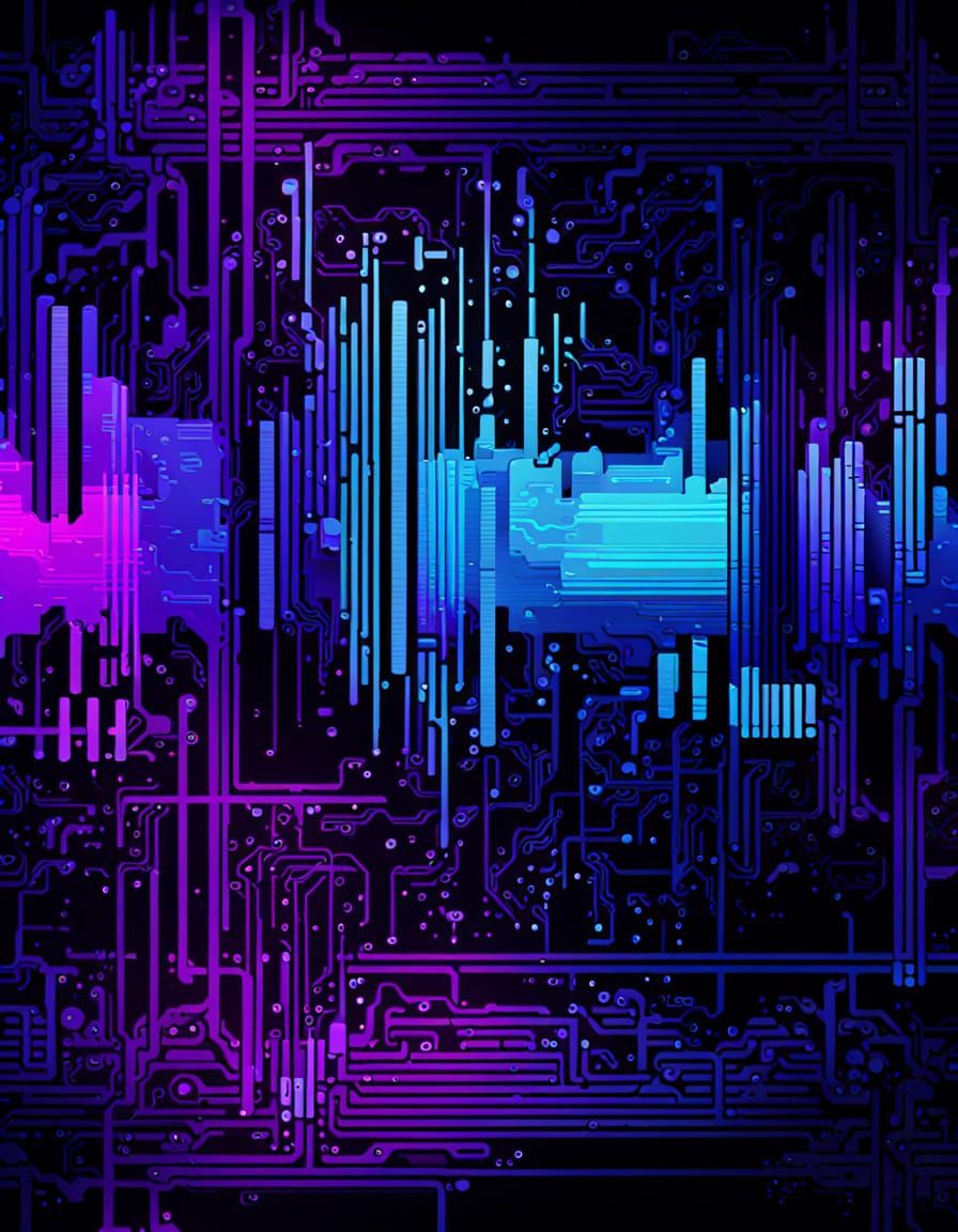 Neon Noir Digital Glitch Art Masterpiece