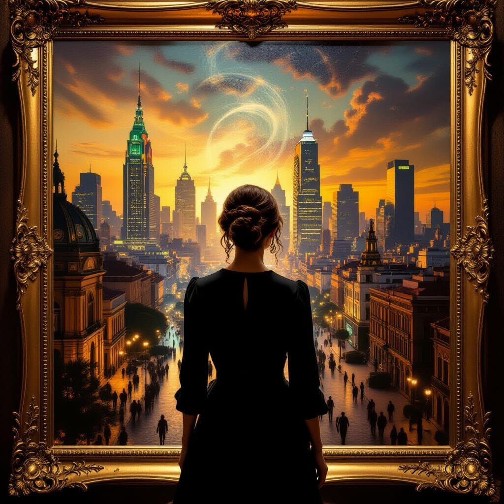 Renaissance Portal to 1810 Buenos Aires in Caravaggio Style