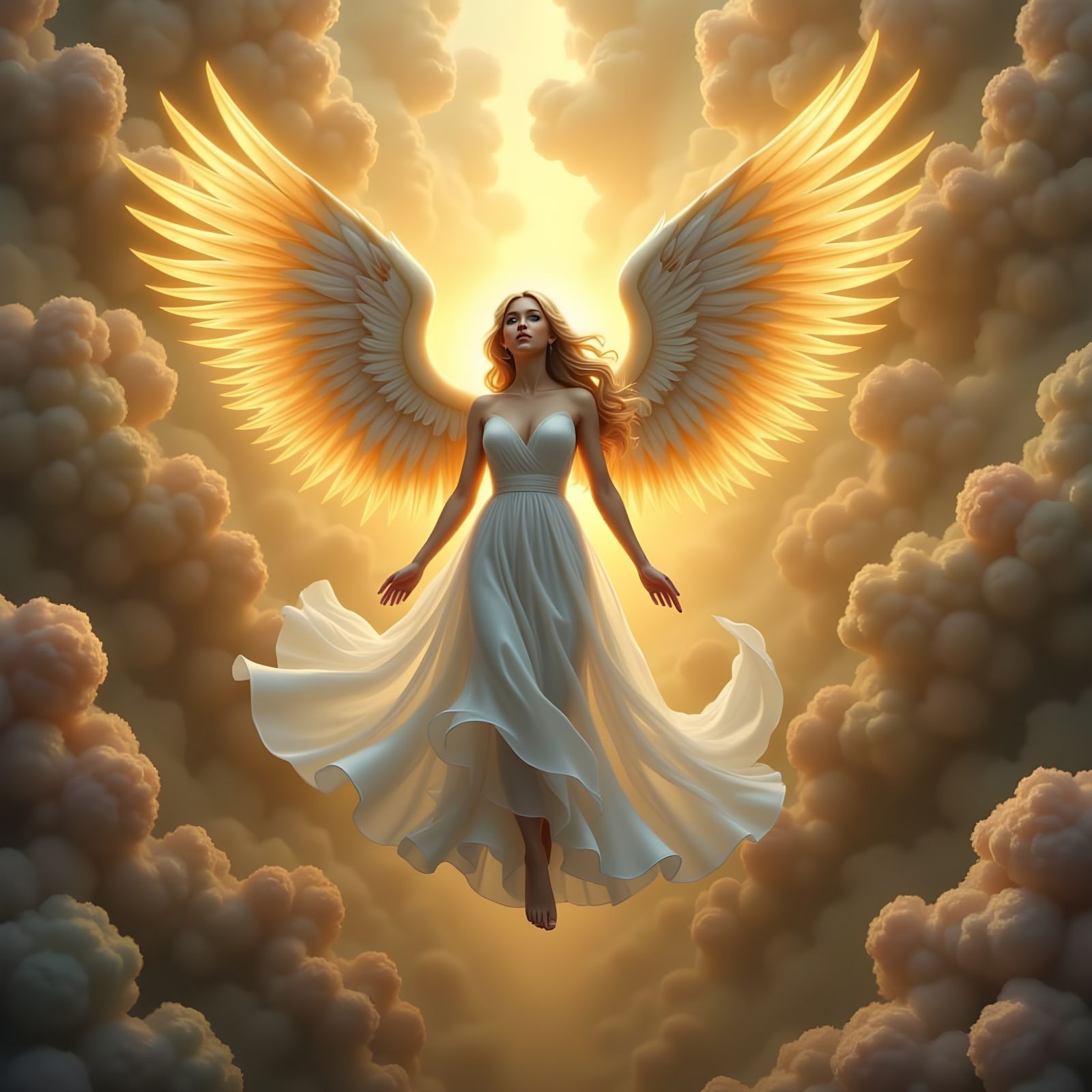 Close Up of Glowing Seraphim in Golden Hour