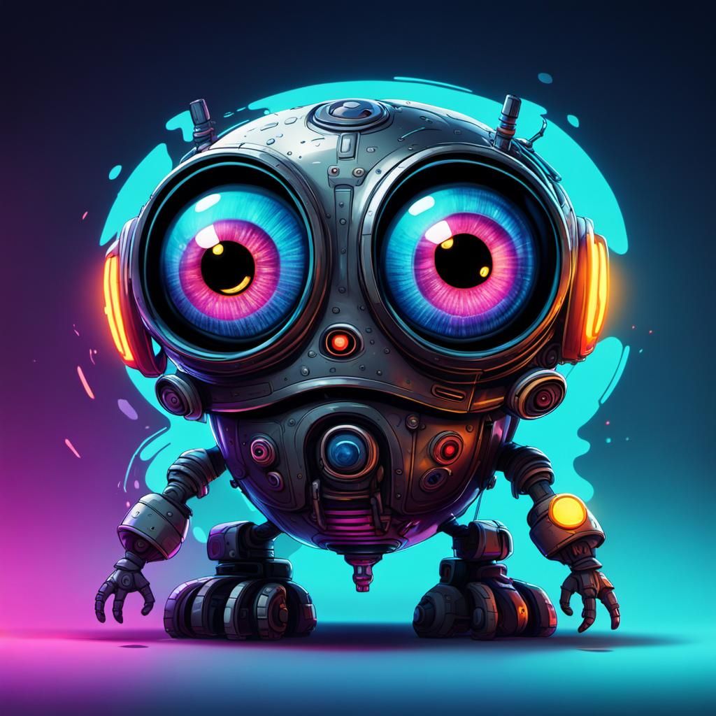 a cartoon funny robot