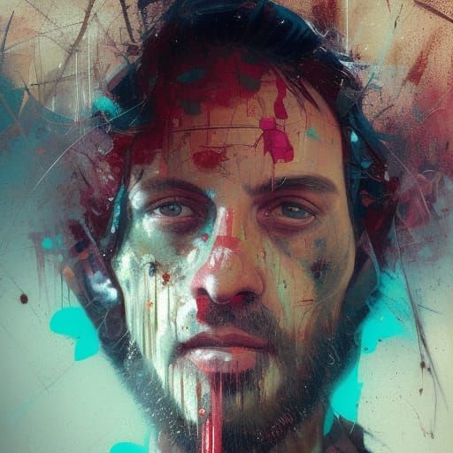 Gagged Jesus Portrait in Dramatic OIl Painting Style