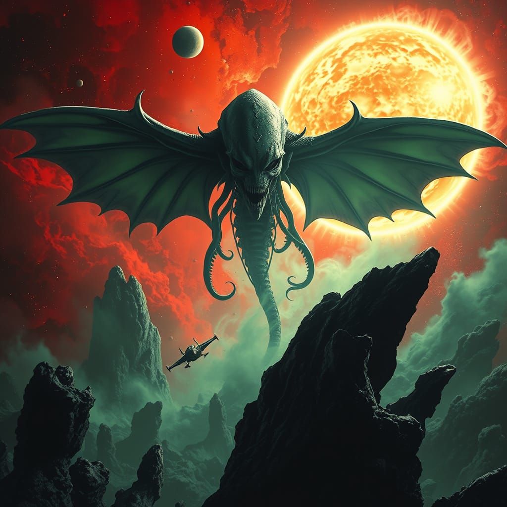 Gigantic Alien Horror Eclipses Dying Star