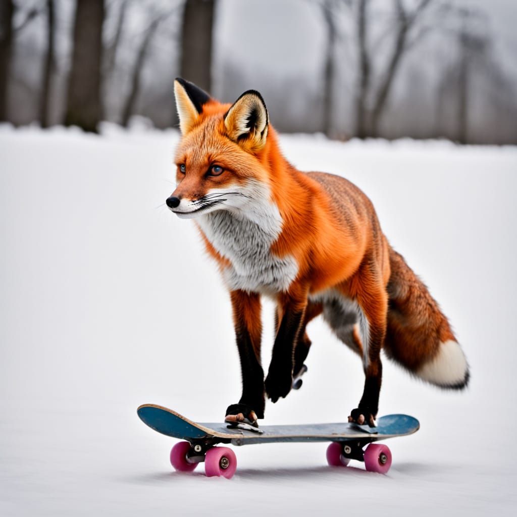 A Fox Ice Skating