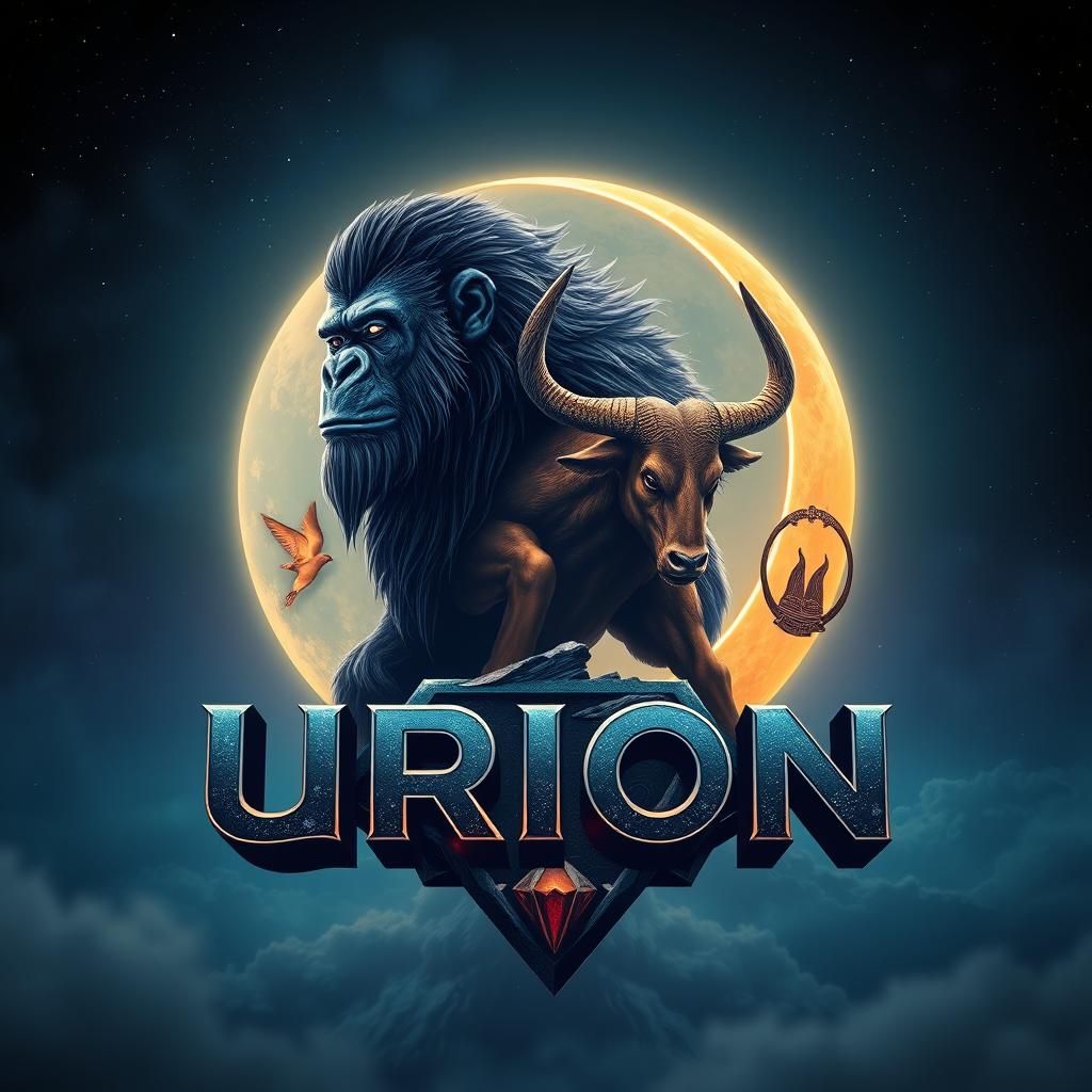 Ape, Bull, and Moon Logo in NFT Style