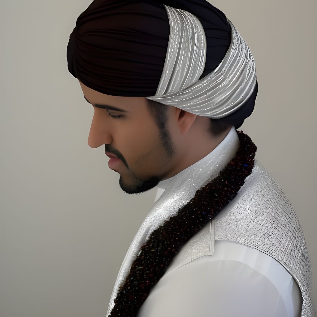 Arabian Prince in Silver Silk and Jewels