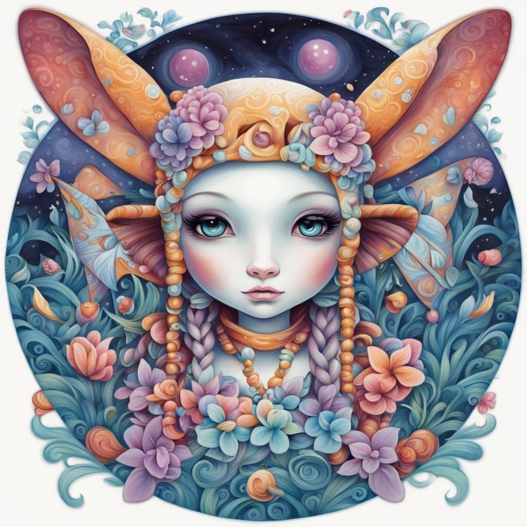 Whimsical Character Portrait in Jeremiah Ketner Style