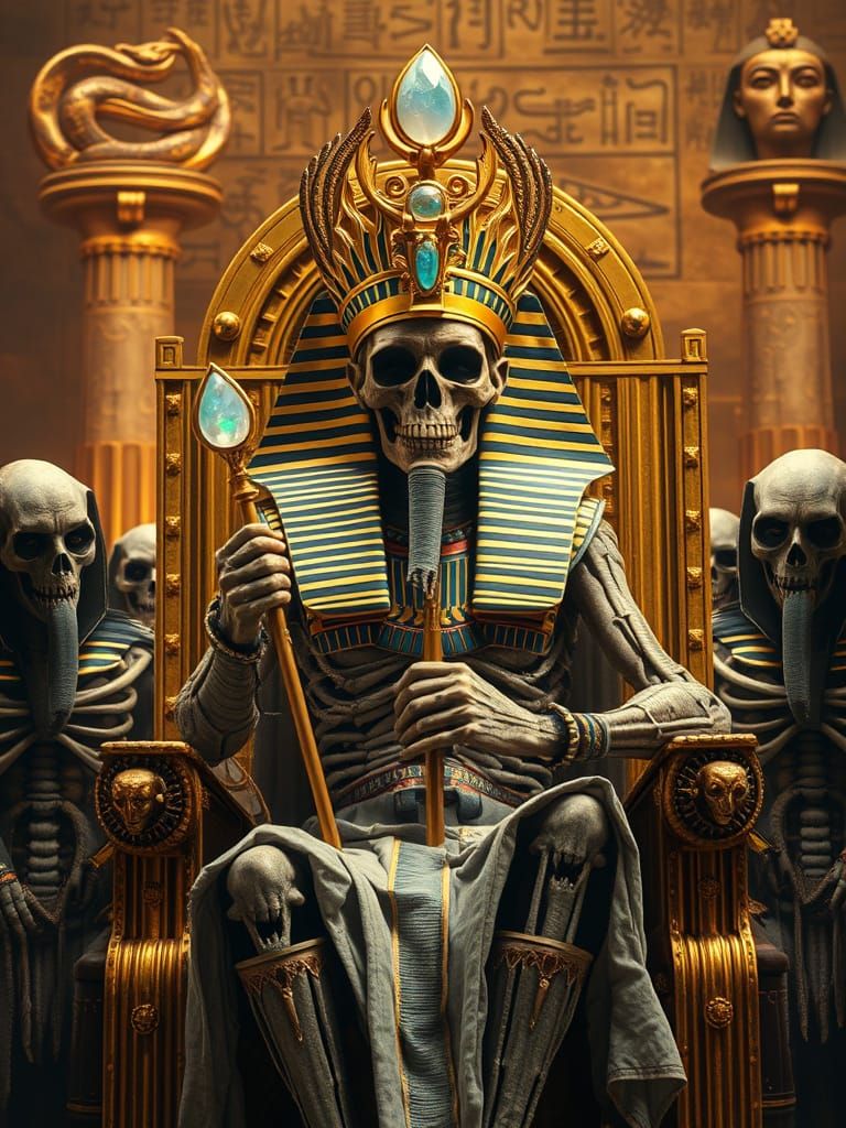 Ancient Pharaoh's Majestic Throne Scene