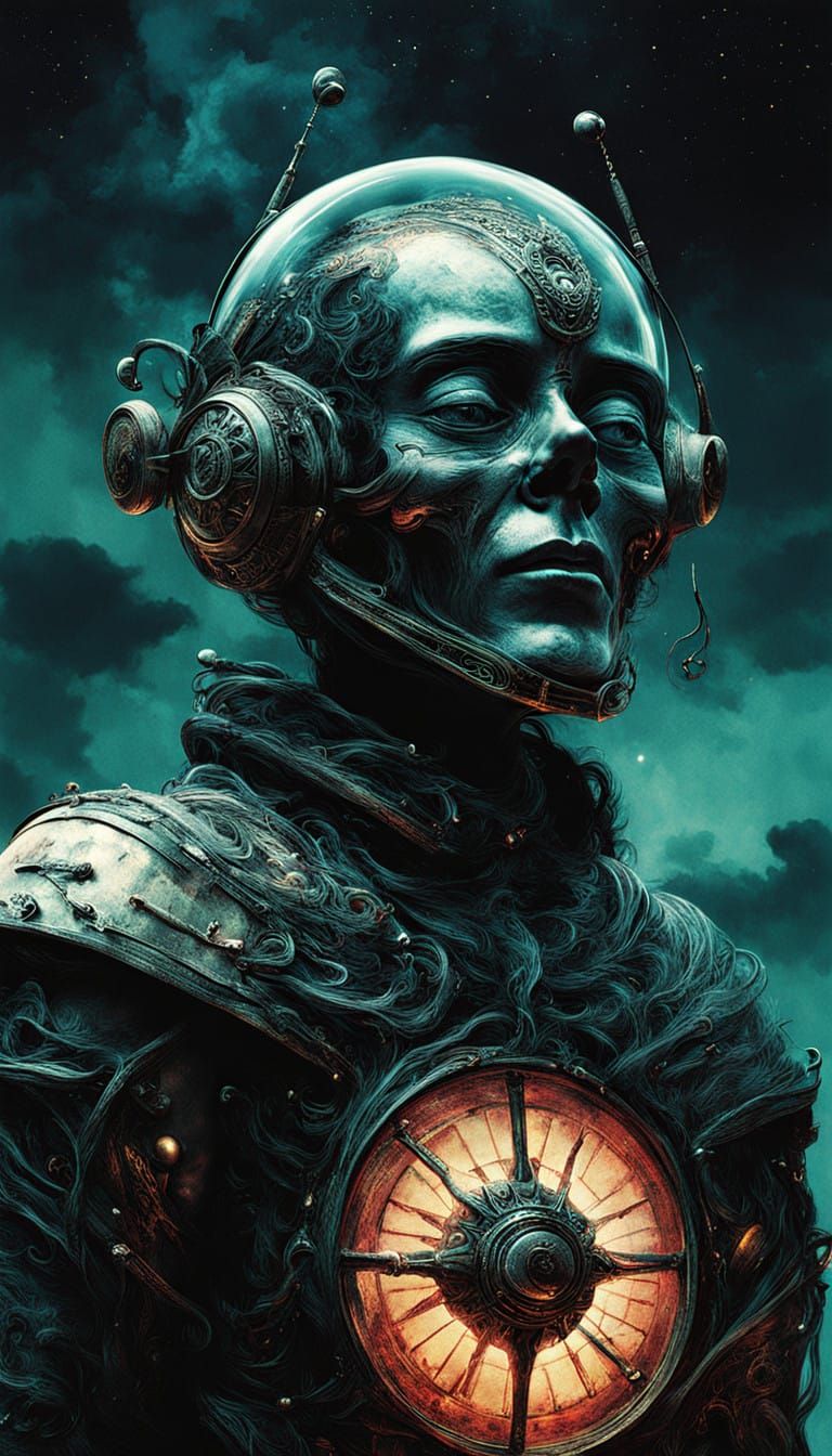 Ethereal Goa'uld Spaceship Dominates Martian Sunset Landscap...