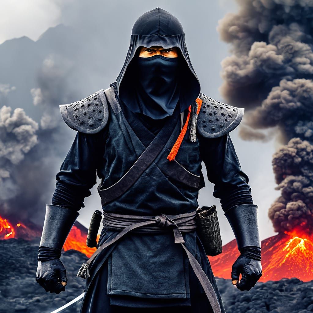 Volcano Ninja in Dynamic Pose