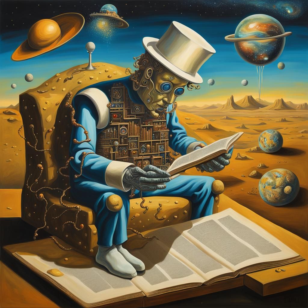 Robot Listens to Reading in Surreal Setting