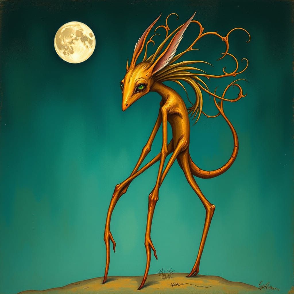 Surreal Creature Embodies Nuance in Earthy, Celestial Colors
