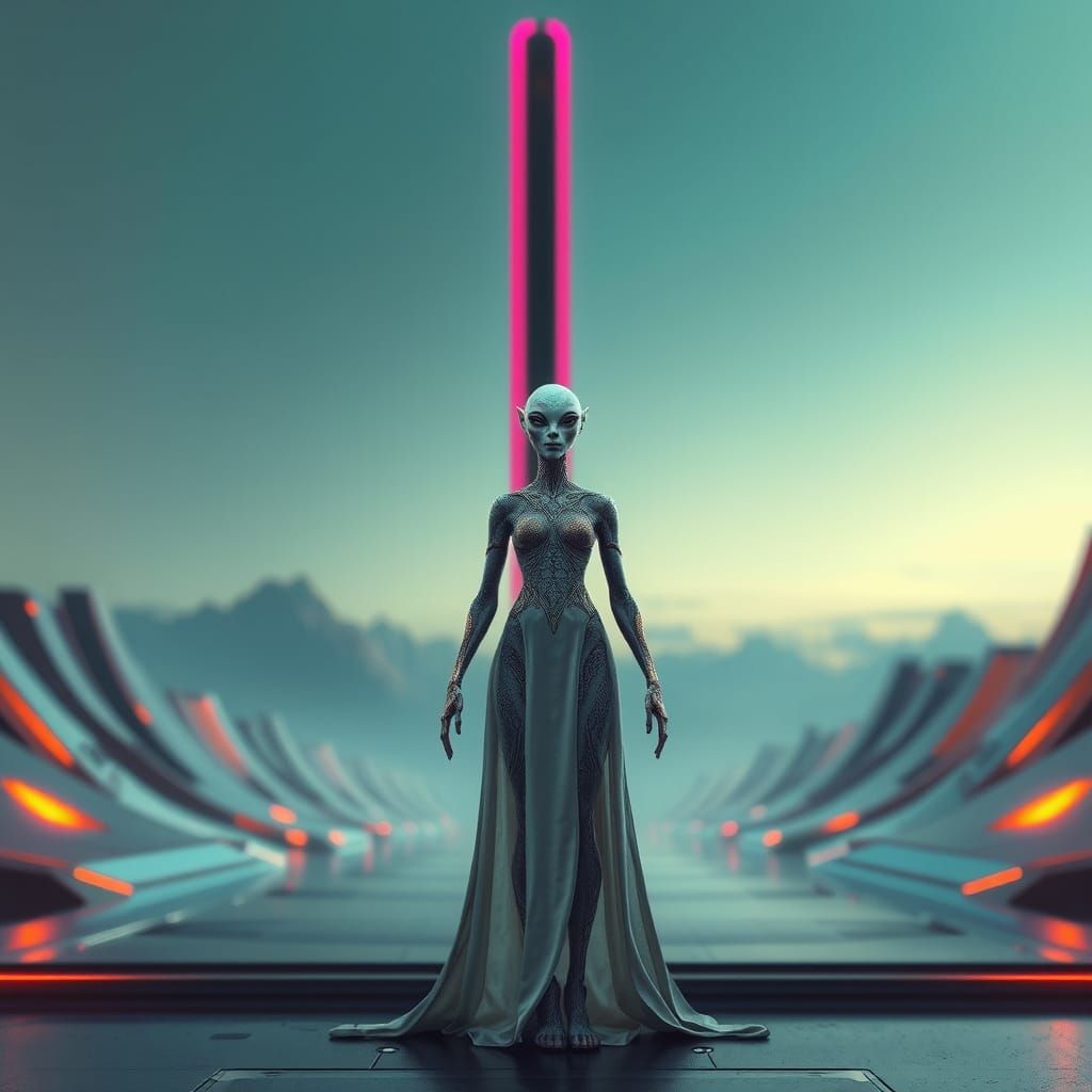 A tall alien woman