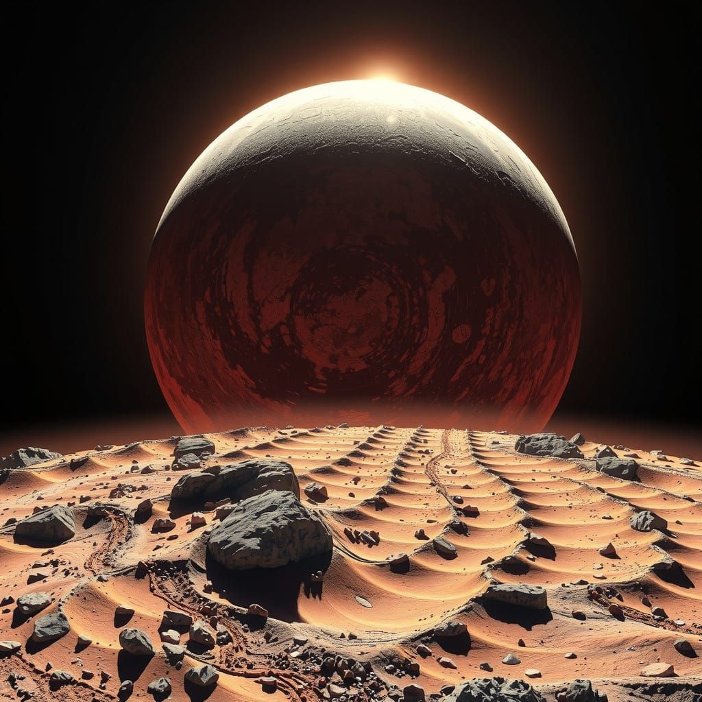 Celestial Body in a Futuristic, Photorealistic Aesthetic