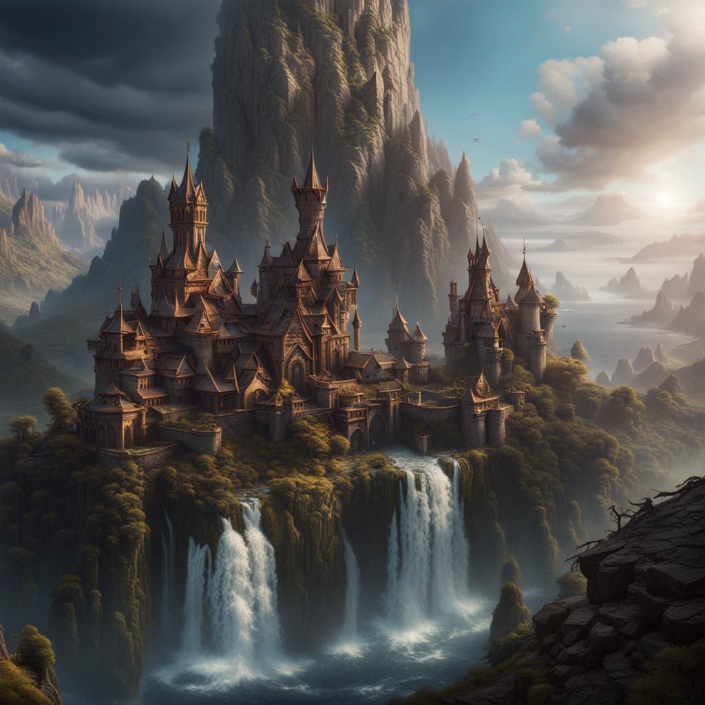 Detailed Matte Painting of Valhalla in Unreal Engine