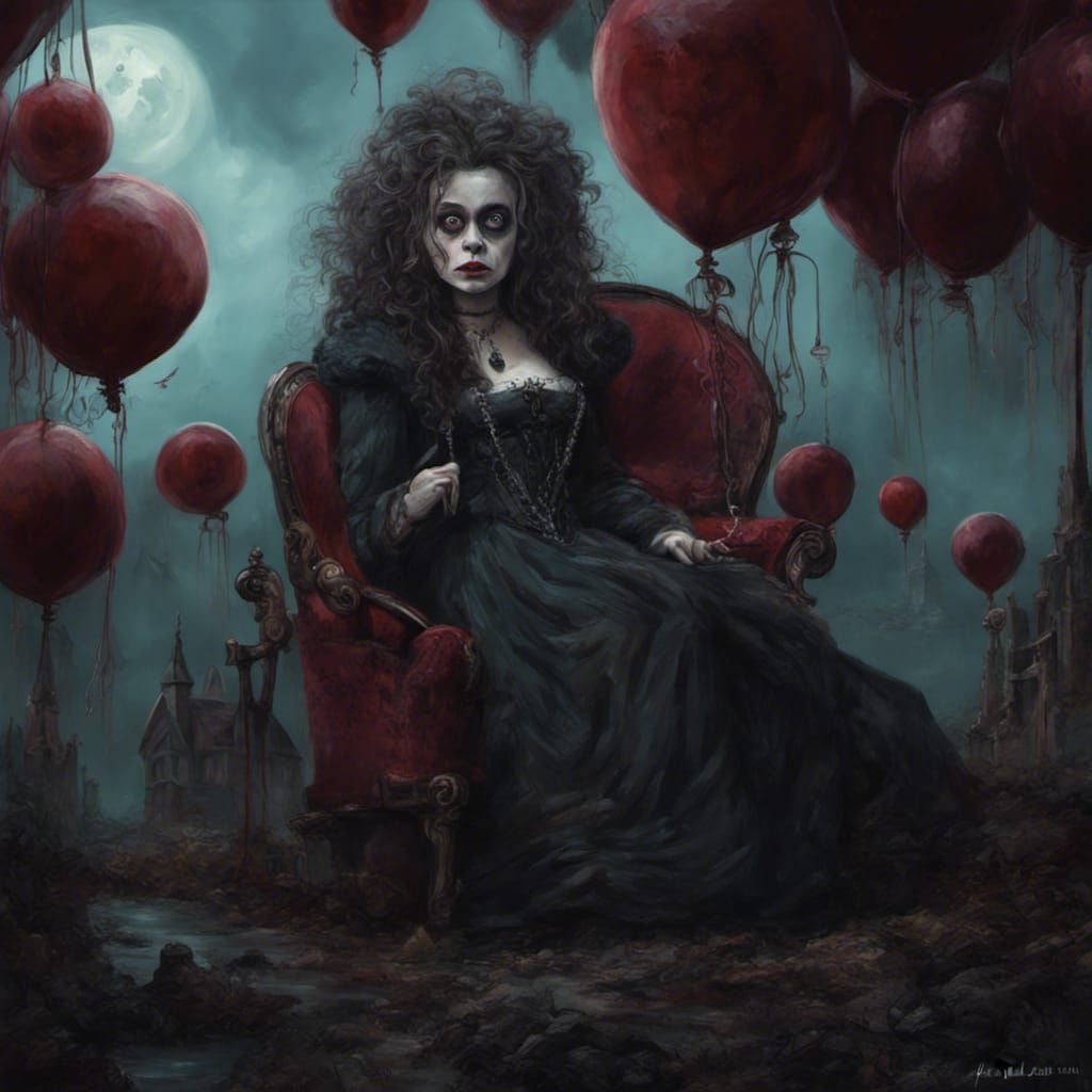 Helena Bonham Carter Portrait in Dark Bizarrism Style