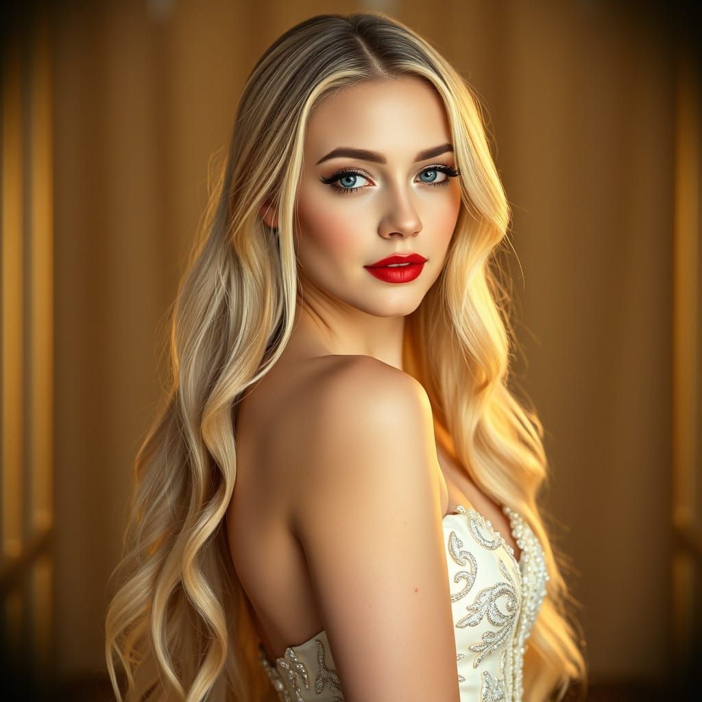 Elegant Hollywood-Inspired Portrait of a Young Woman