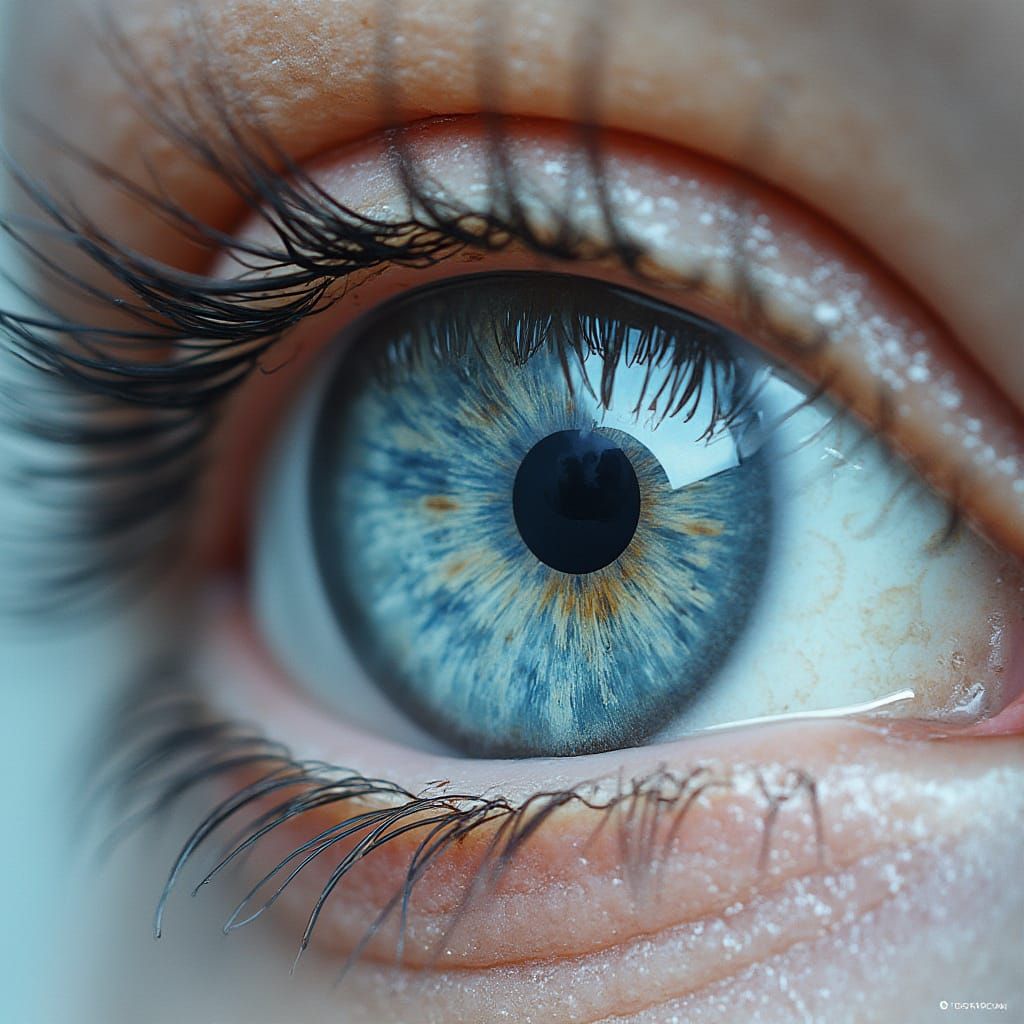 Hyperrealistic 3D Lenticular Eye Print with Ghostly Figure