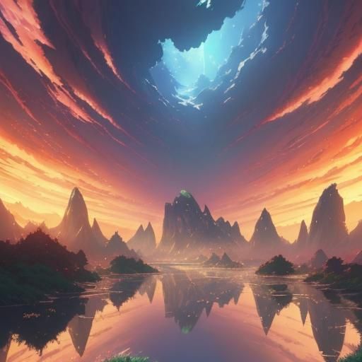 Fantasy Landscape in Anime Style