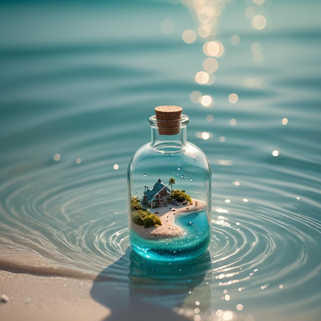 Miniature Beach in a Bottle: Macro Photography