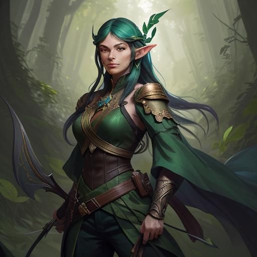 Elven Warrior Portrait in Hyperdetailed Digital Art