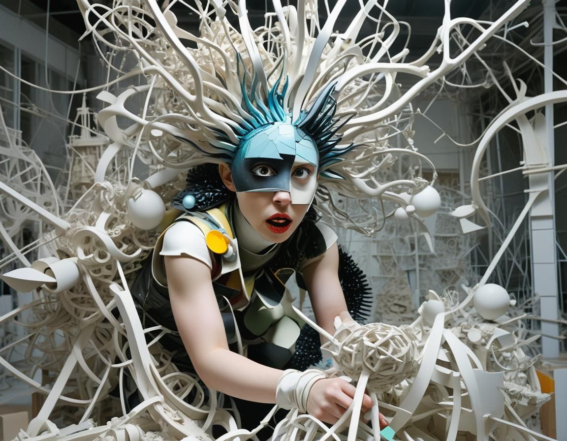 Performance Sculptor Integrates Herself in Work