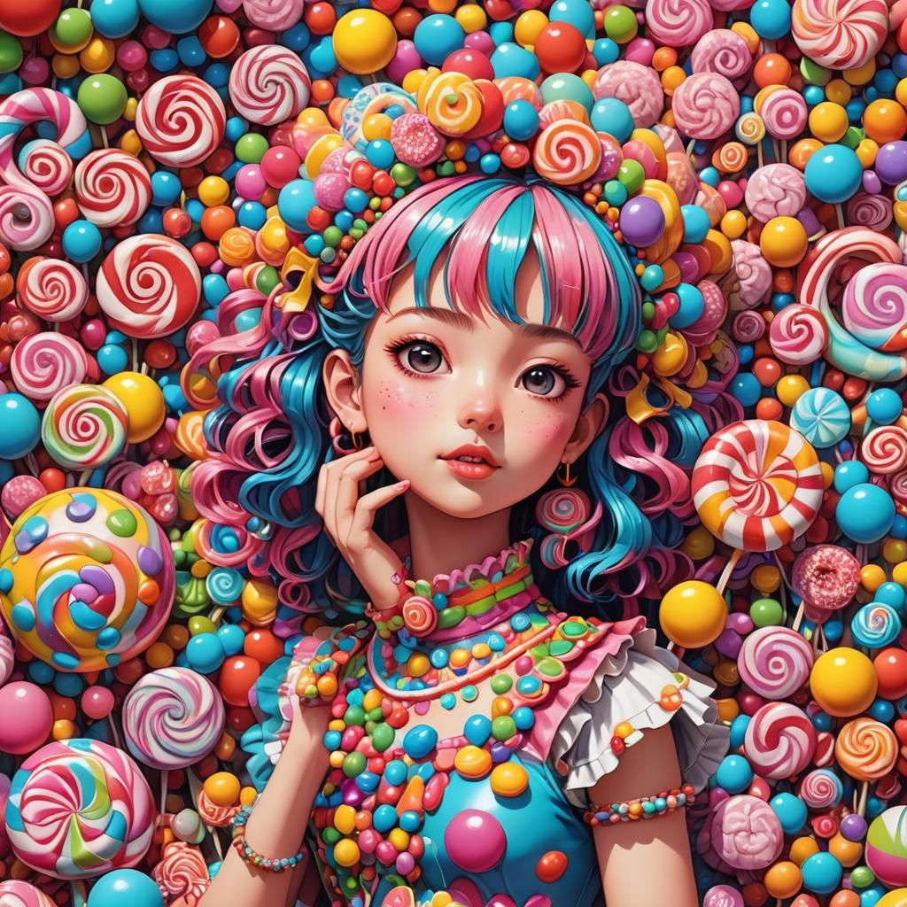Xochiquetzal in Whimsical Candy Art Style