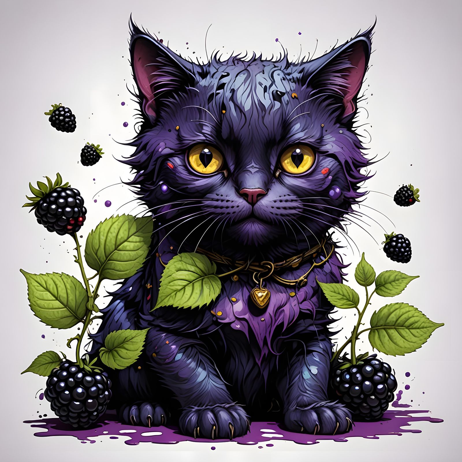 Vibrant Cat-Berry Merging in a Profound Aesthetic