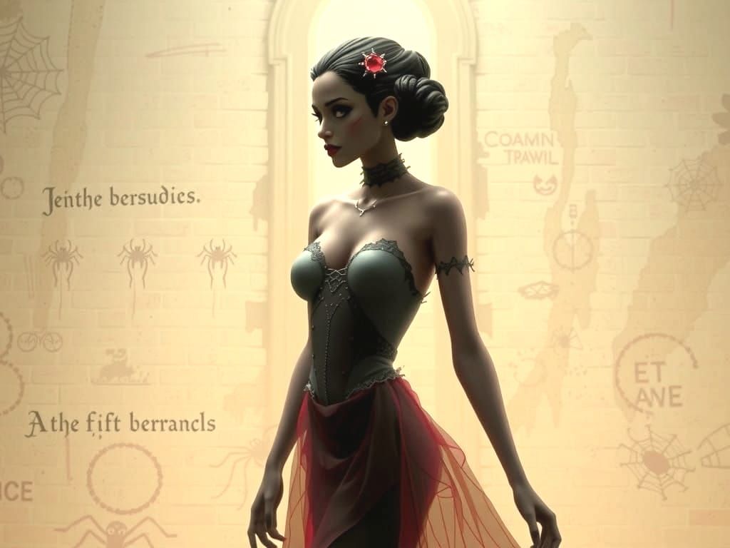 Surreal Dark Magic Scene in Comic Book Style