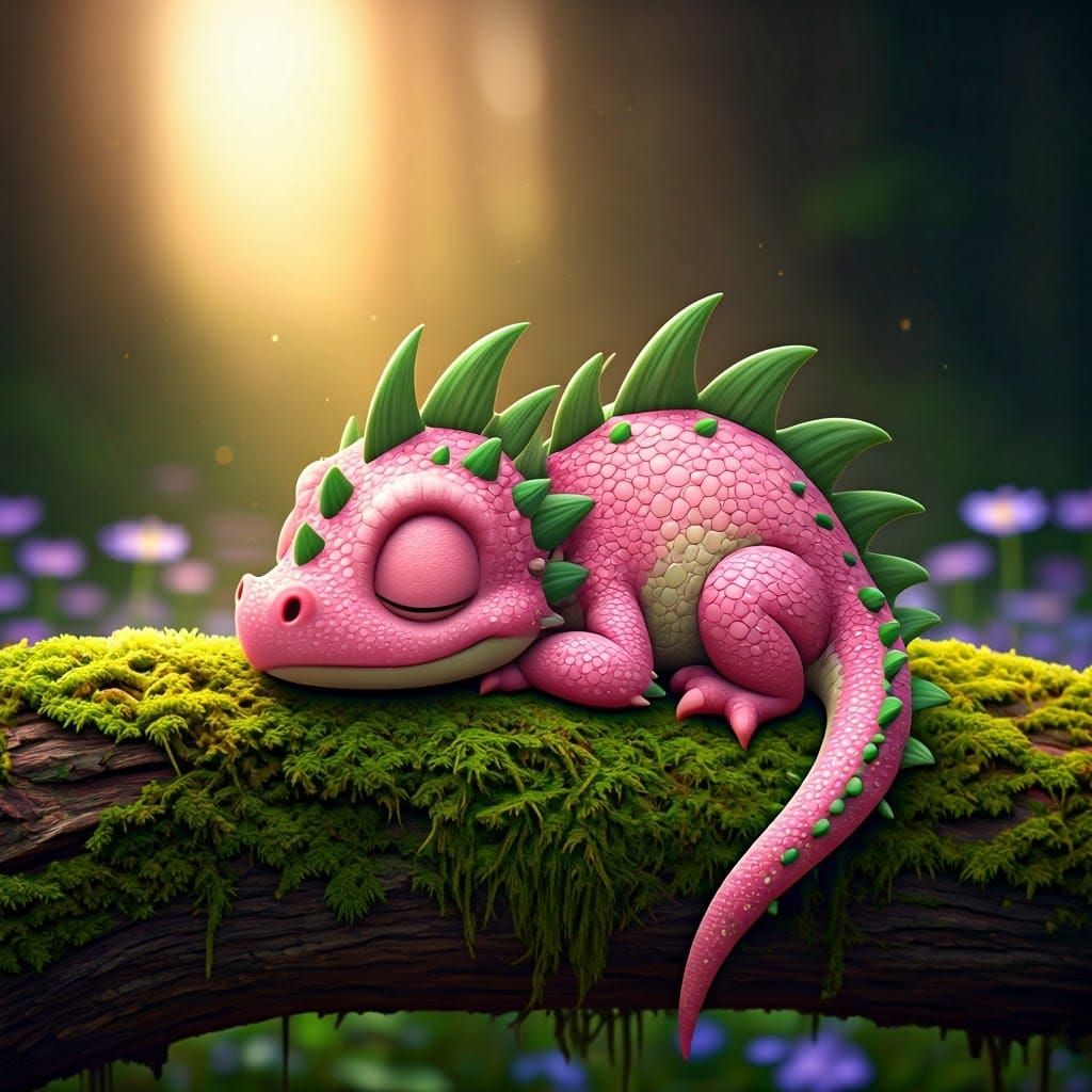 Sleeping Dragon in Disney Pixar Style