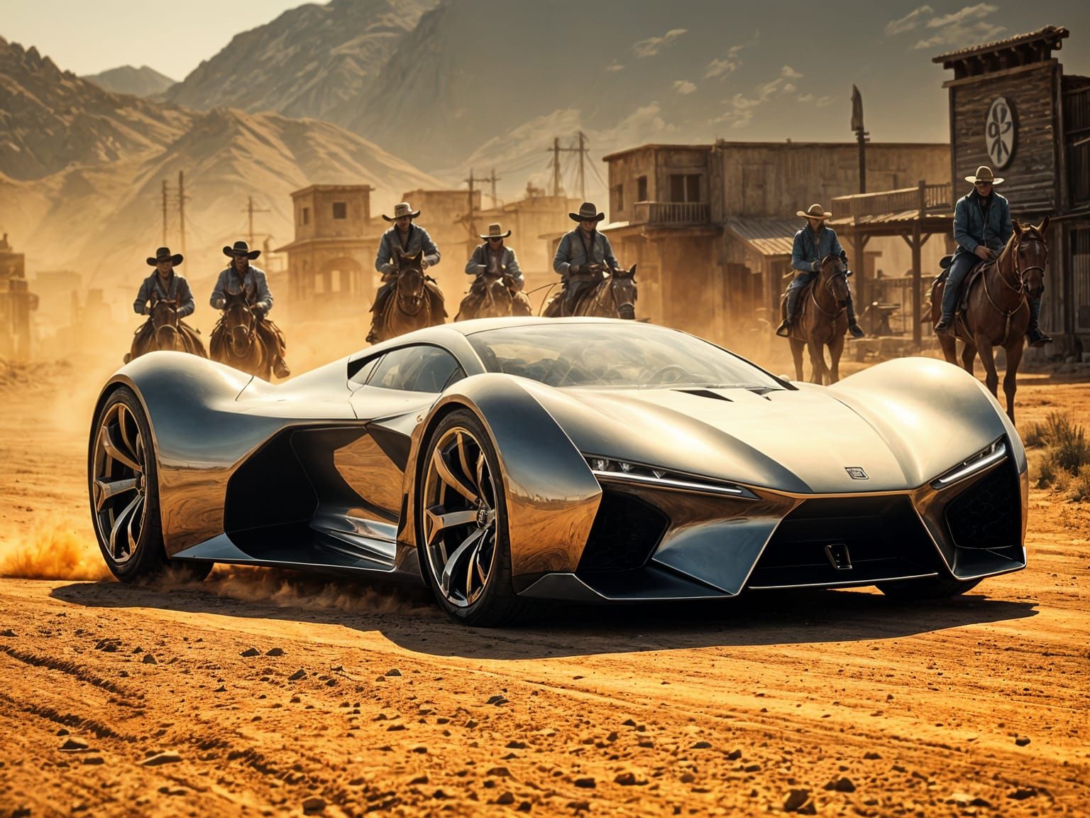 Sports Car in the Old Frontier