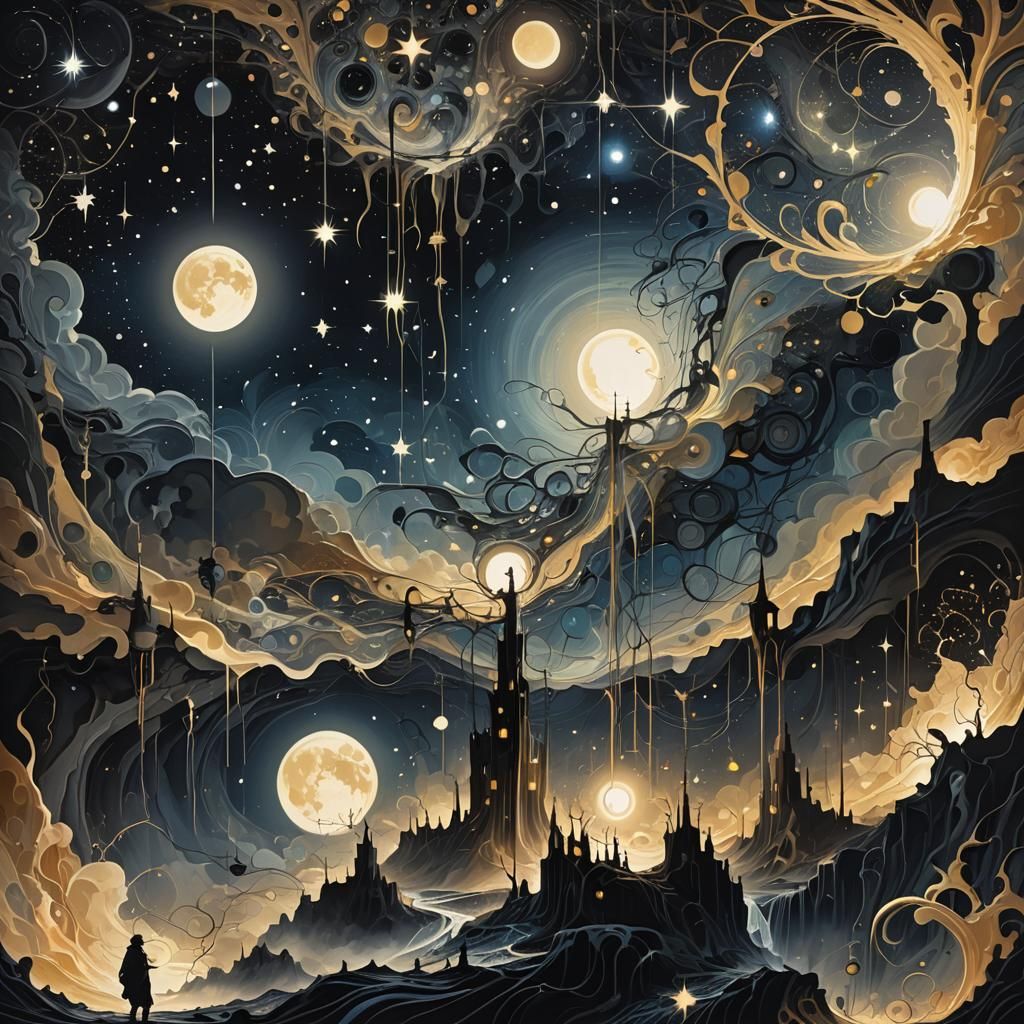 Surreal Dreamscape of Abstract Shapes and Energy