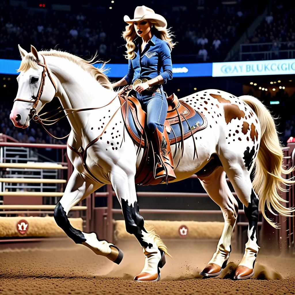 Taylor Swift Rides a Bucking Bronco in Rodeo