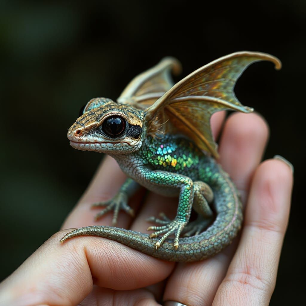 Winged Fairy in a Gentle Hand