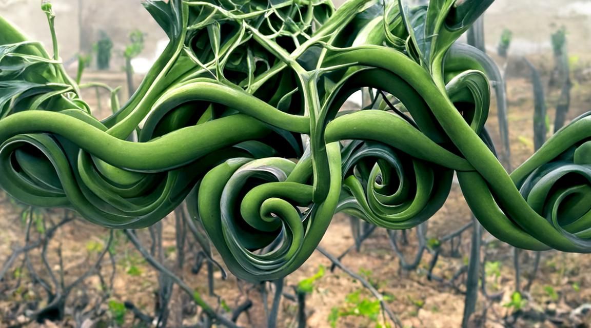 Lush Green Vines in Fractal Art Style