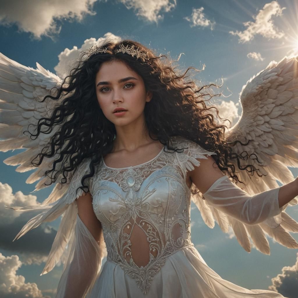 Ethereal Angel in a Dramatic Digital Painting
