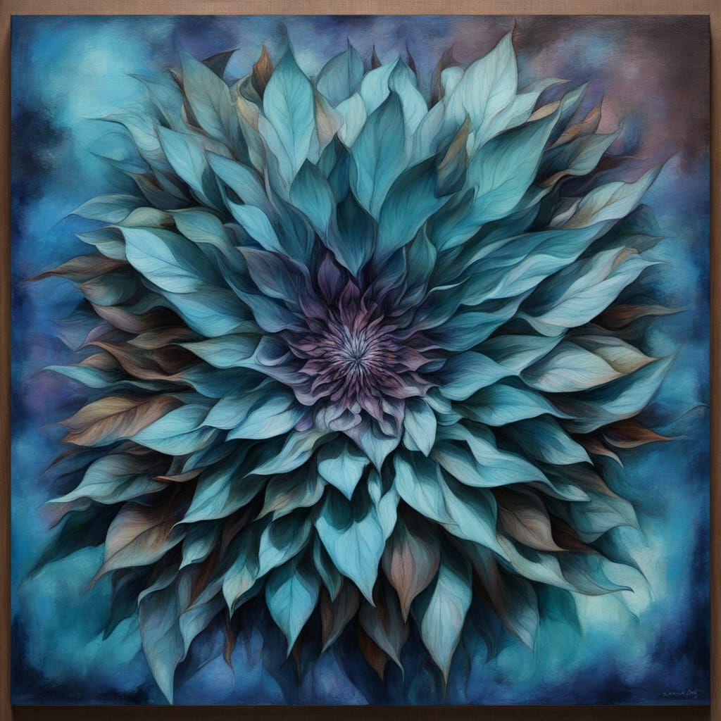 Abstract Surrealism Painting of Spring Sun in Cyberpunk Styl...