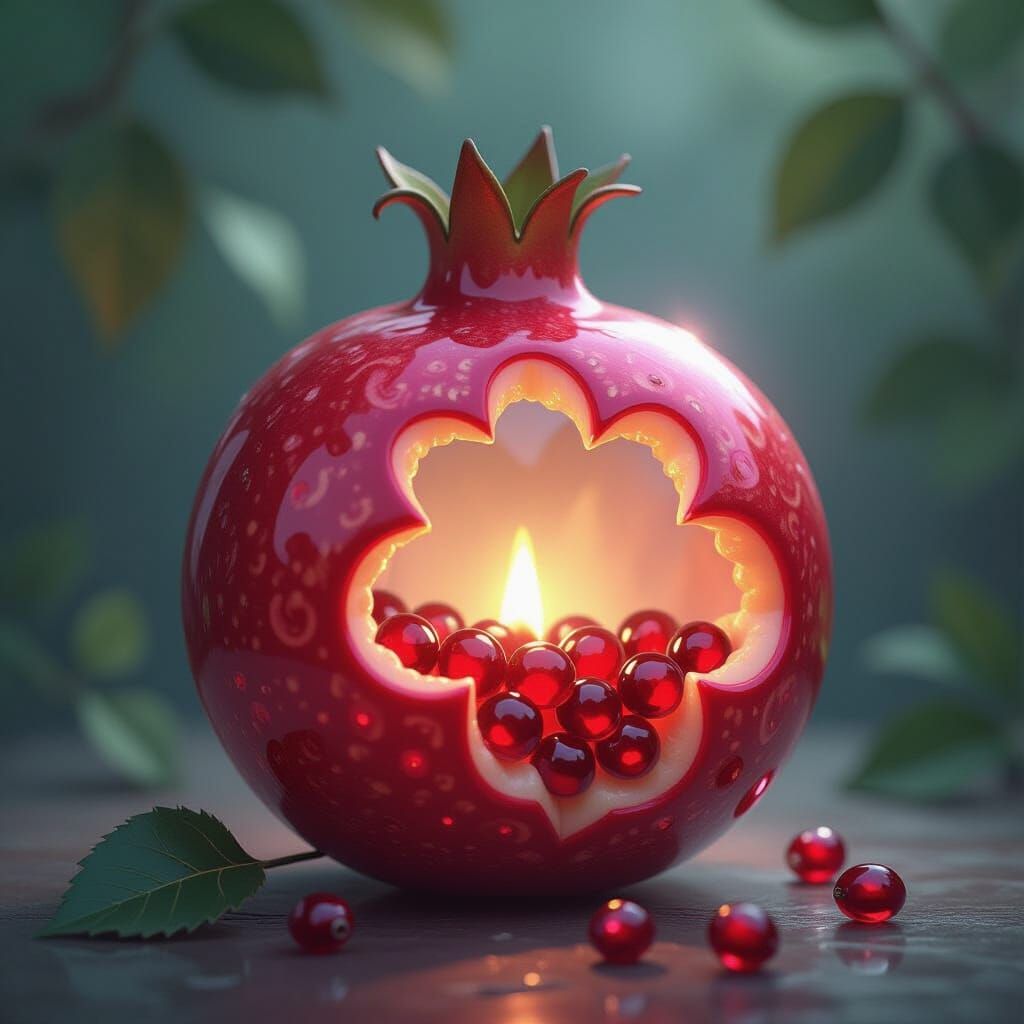 Transparent Gemstone Seed Fantasy Fruit Art