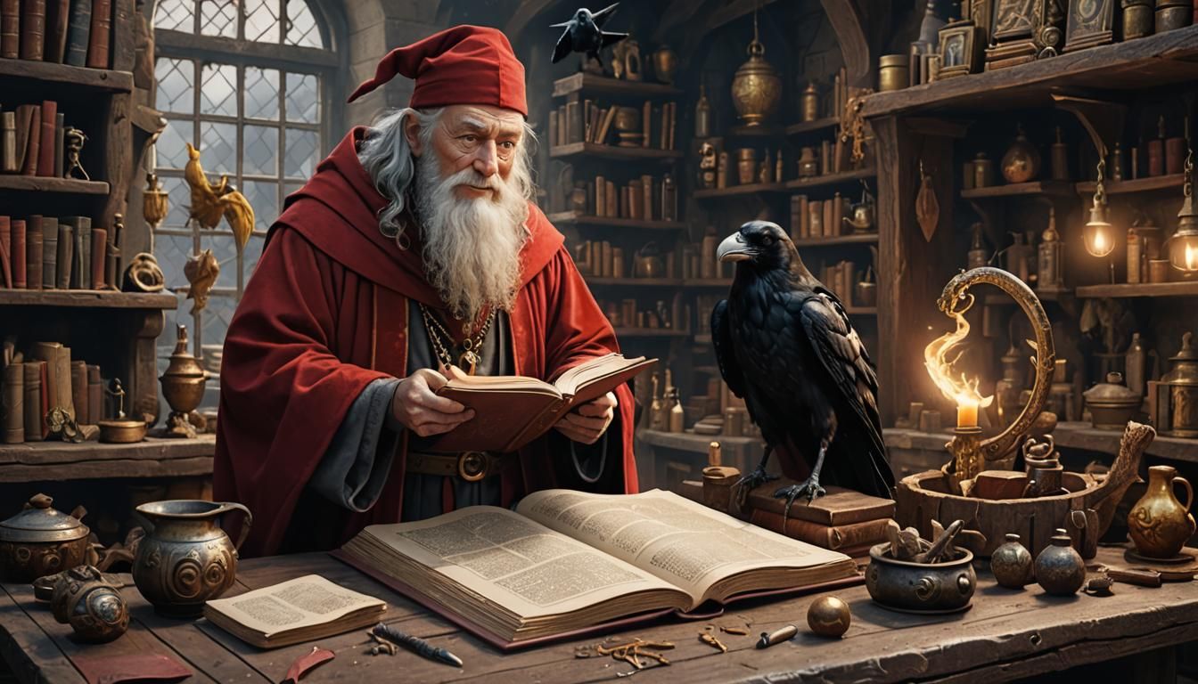 Smiling Wizard Hands Book to Apprentice