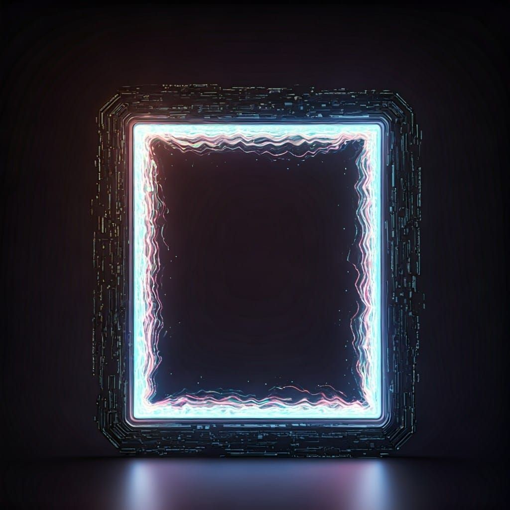 Futuristic Virtual Portal in Cyberpunk Style