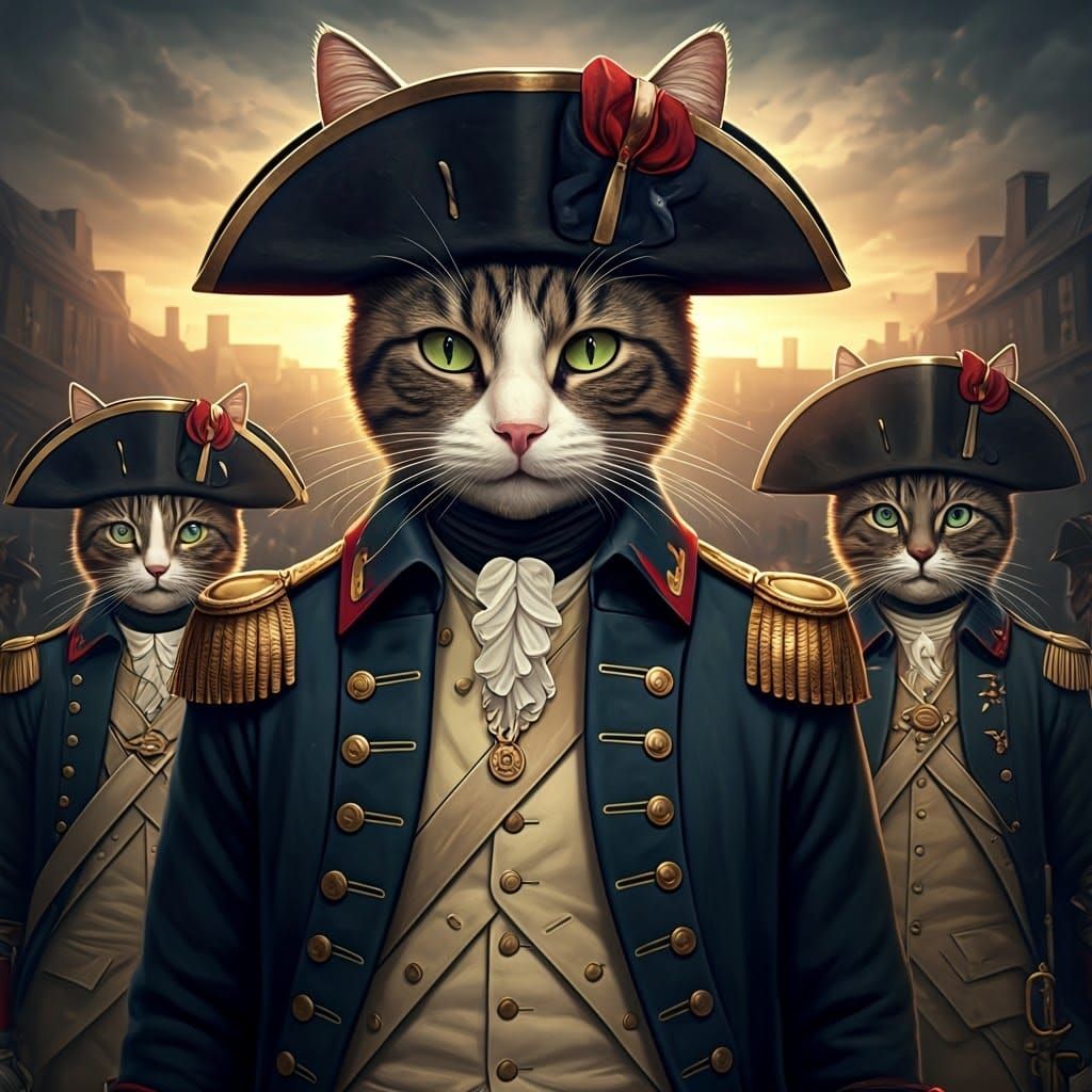 Feline Regiment in American Revolution, Realistic 3D Anime