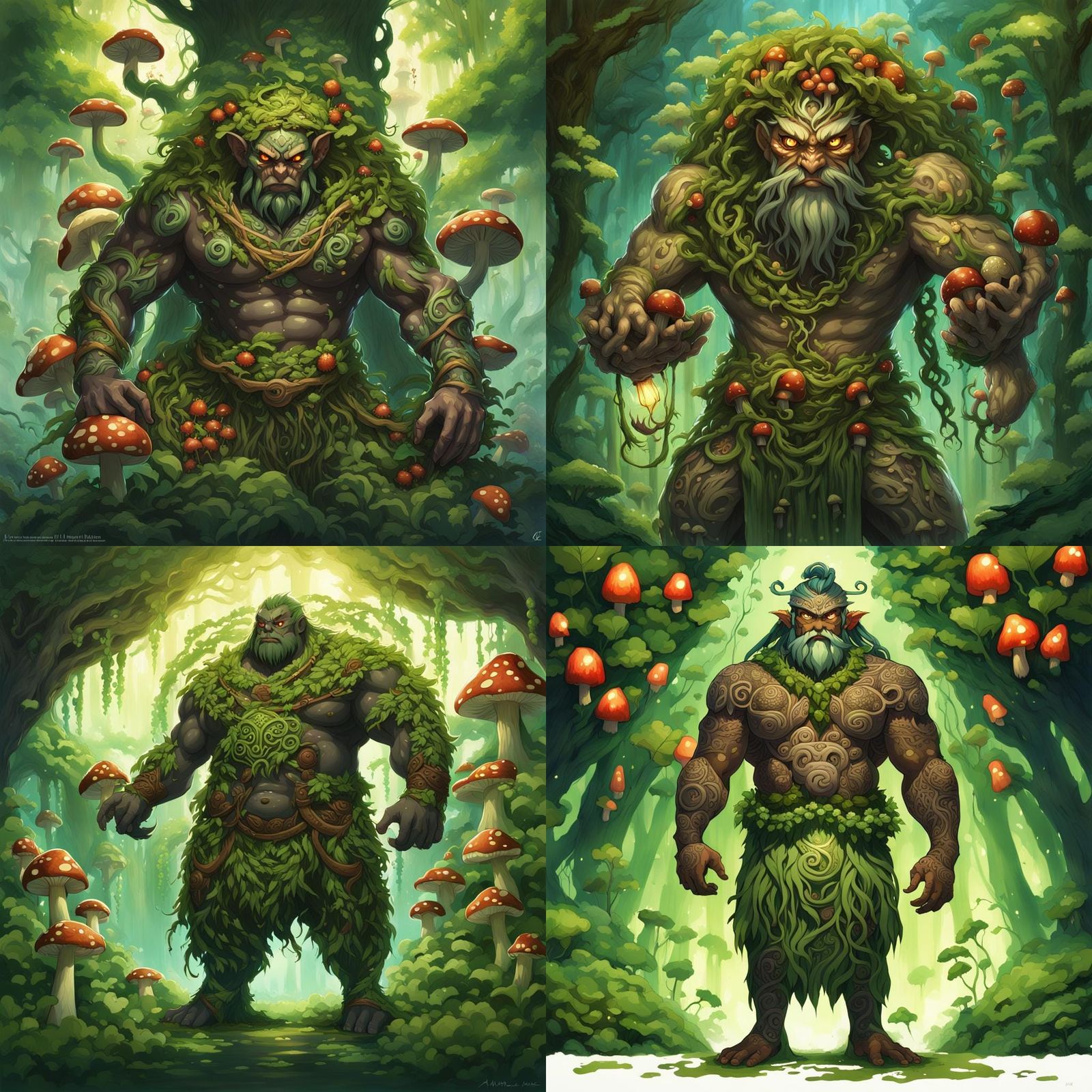 Māori God of Uncultivated Food in Anime Style