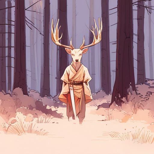 Deer Samurai Warrior in Armor