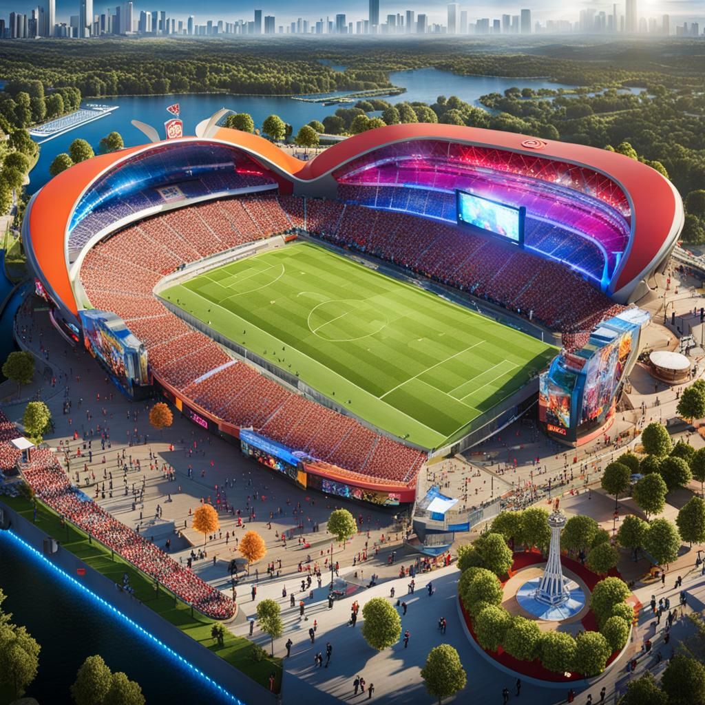 Lively Football Theme Park Celebration