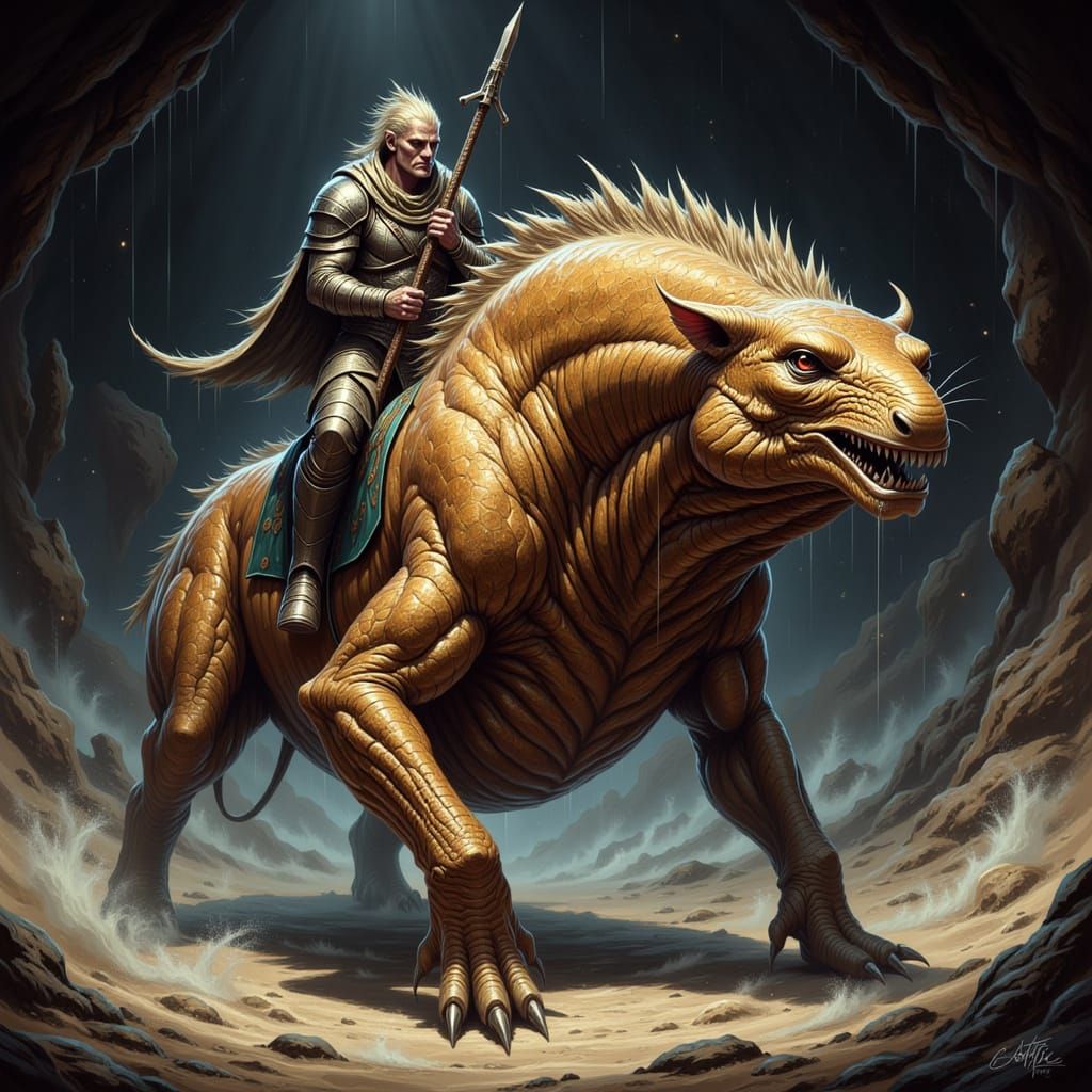 Bronze Scaled Beast Ready for a Rider