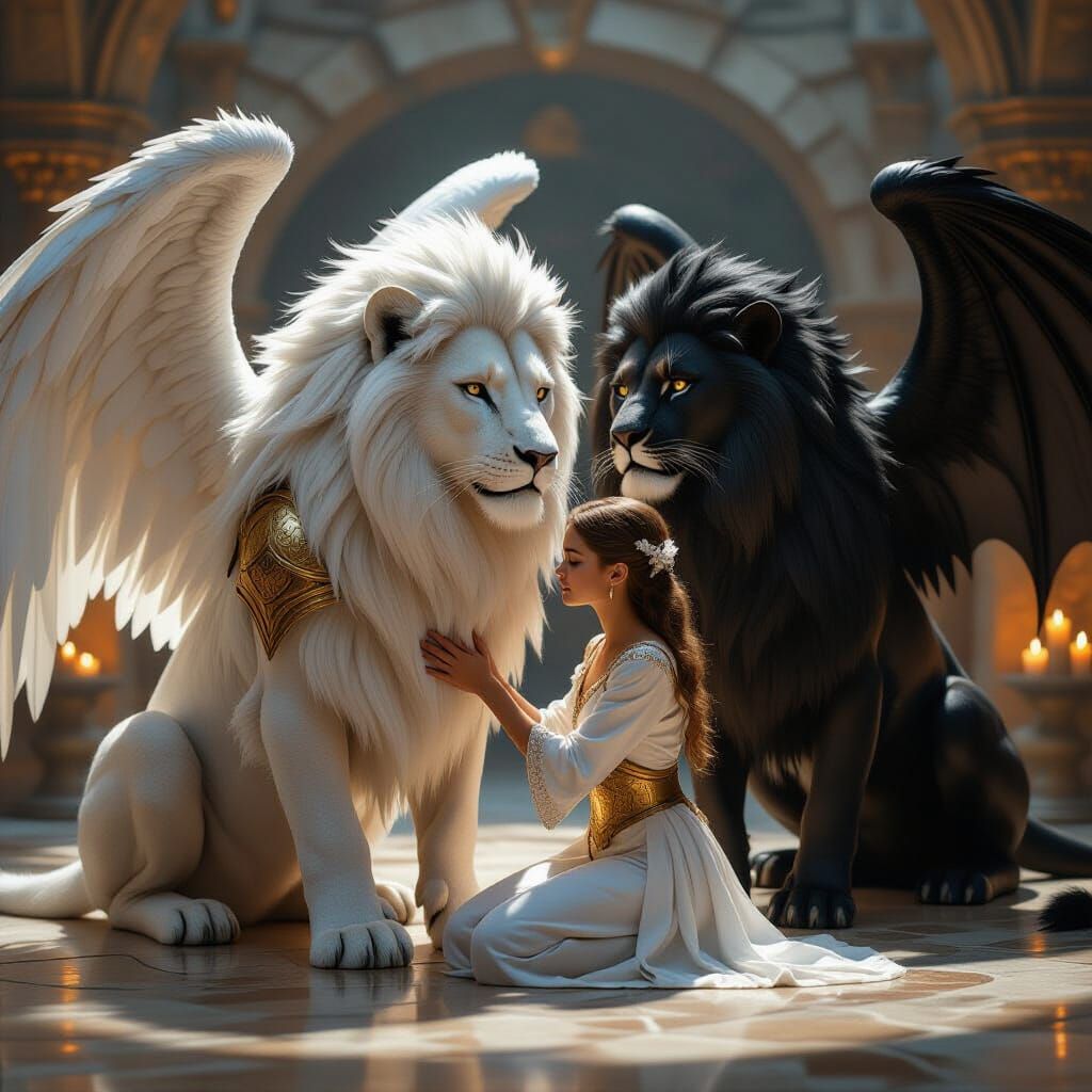 Healer and Mystic Lions in Candlelight