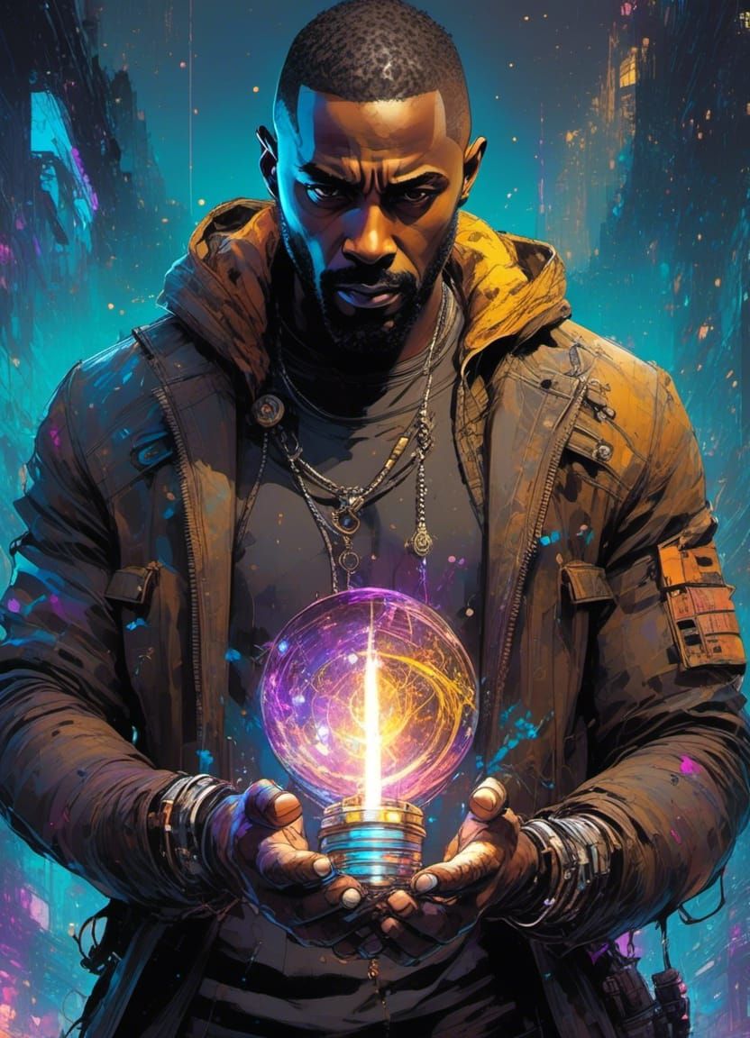 Idris Elba Holds Magic: Artgerm and Picolo Style