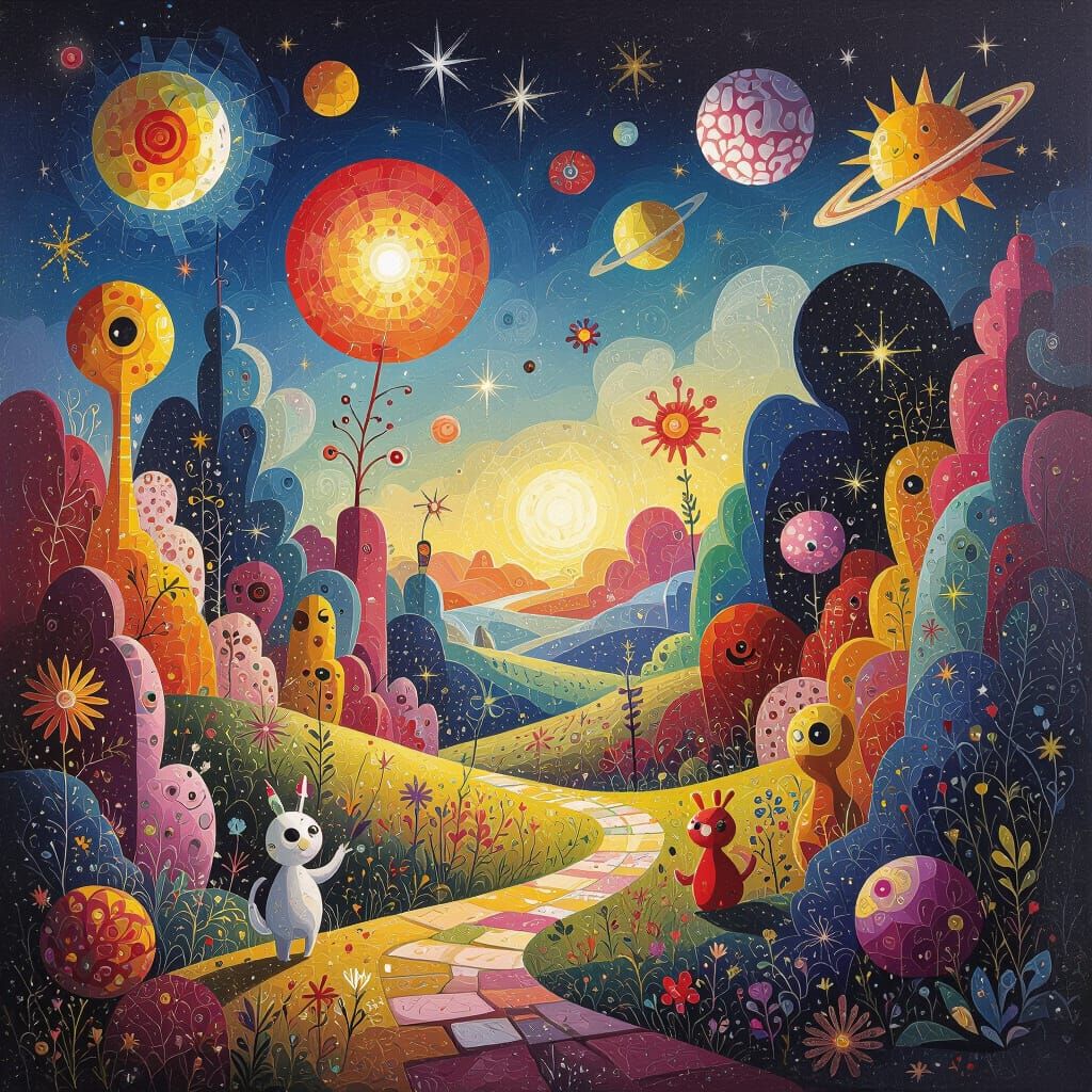 Joyful Surreal World of Organic Shapes and Whimsical Creatur...