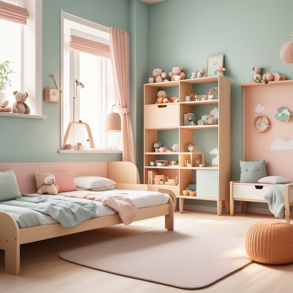 Modern Dutch Children's Bedroom with Soft Minimalist Style